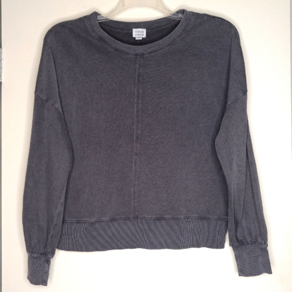 Peyton Jensen XS oversized gray crewneck sweatshirt